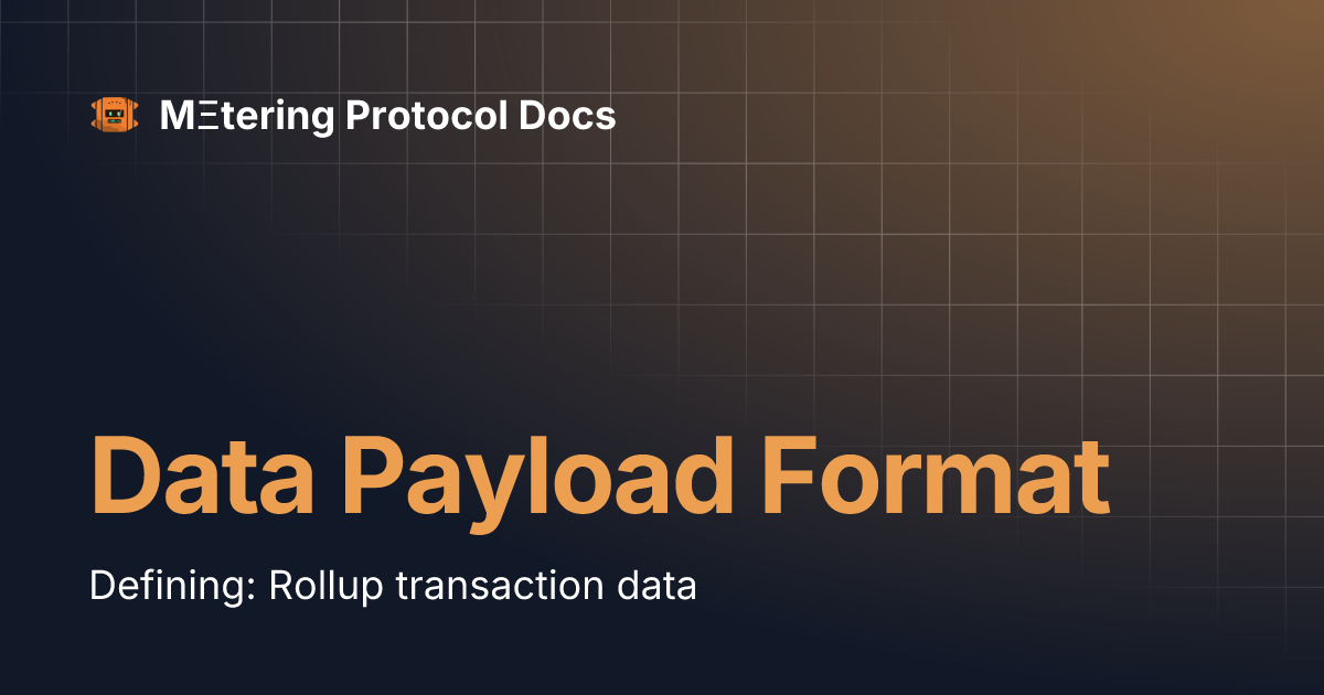 Data Payload Format | MΞtering Protocol Docs